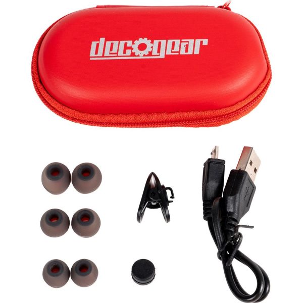 Deco Gear Magnetic Wireless Sport Earbuds - Red - Carrying Case - Open Box For Sale