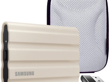 Samsung 2TB Portable SSD T7 Shield USB 3.2; Beige; MU-PE2T0K AM w  Accessory Bundle Online Sale