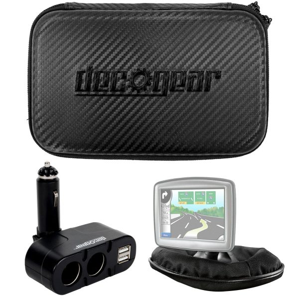 Deco Gear GPS Essentials Bundle with Weighted mount, DC Splitter, and Hard Case For Discount