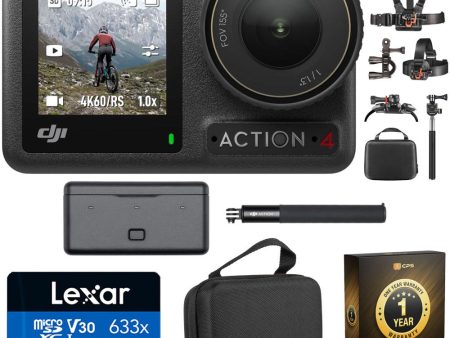 DJI Osmo Action 4 Adventure Combo Bundle with 64GB Memory Card, Case and More For Cheap