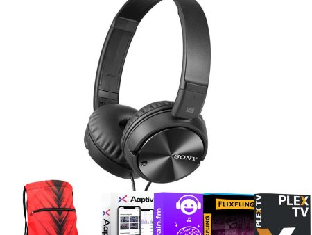 Sony MDRZX110NC Noise Cancelling Headphones + Audio Entertainment Bundle + Bag For Discount