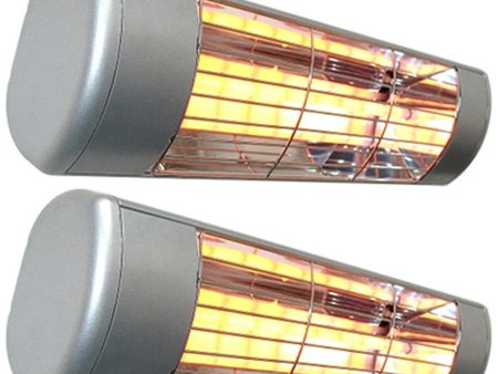 SUNHEAT WL15-B 1500W Commercial Outdoor Wall Mount Heater Silver 2 Pack Hot on Sale