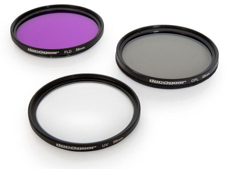 Deco Gear 58mm 3 Piece Pro Level Lens Filter Kit - UV, FLD, Polarizer - FK58MM Online now