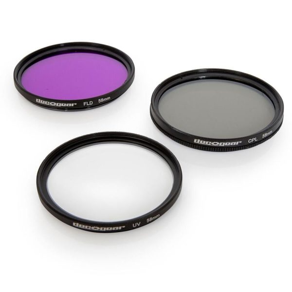 Deco Gear 58mm 3 Piece Pro Level Lens Filter Kit - UV, FLD, Polarizer - FK58MM Online now