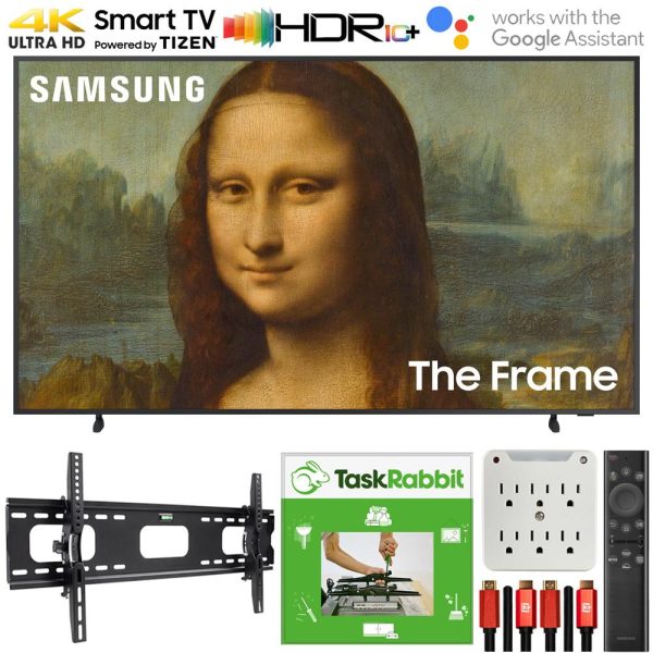 Samsung 65  The Frame QLED 4K UHD Smart TV 2022 with TaskRabbit Installation Bundle Supply