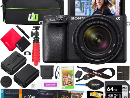 Sony a6400 Mirrorless 4K Camera Body + 18-135mm Lens Kit 2 Battery Creator Bundle For Cheap