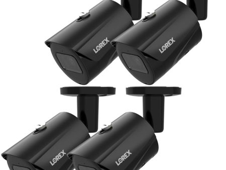 Lorex 4K AI IP Wired Bullet Camera Black (4-Pack) Fashion