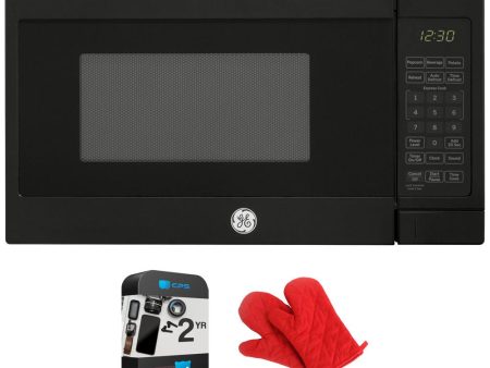 GE 0.7 Cu. Ft. Countertop Microwave Oven w  Oven Mitt + 2 YR Warranty Bundle Fashion