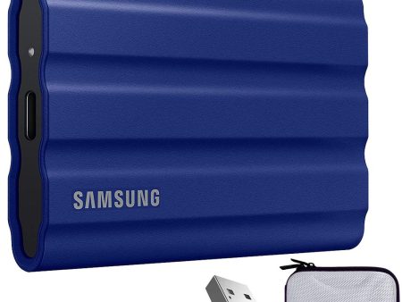 Samsung MU-PE2T0R AM T7 Shield Portable SSD 2TB 2022 + Converter Adapter + Case Online now