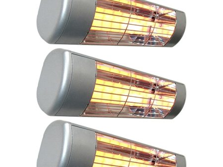 SUNHEAT WL15-B 1500W Commercial Outdoor Wall Mount Heater Silver 3 Pack Online now