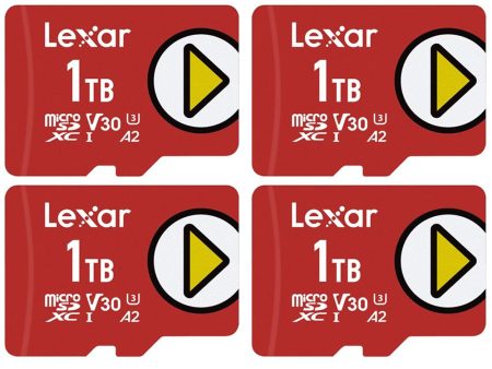 Lexar PLAY 1TB microSDXC UHS-I Memory Card Up to 150MB s Read 4 Pack For Sale