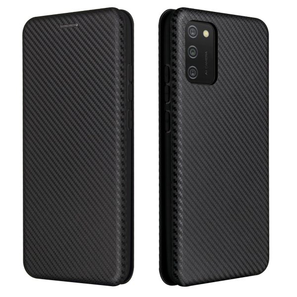 Carbon Fiber Texture Auto-absorbed Leather Phone Case Cover with Card Holder for Samsung Galaxy A03s (164.2 x 75.9 x 9.1mm) Online now