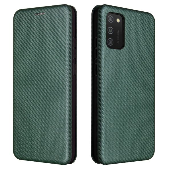 Carbon Fiber Texture Auto-absorbed Leather Phone Case Cover with Card Holder for Samsung Galaxy A03s (164.2 x 75.9 x 9.1mm) Online now