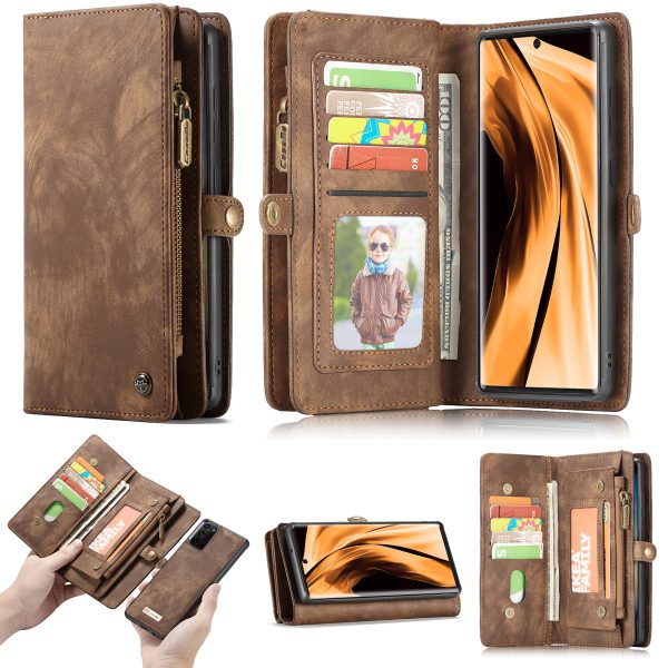 CASEME 008 Series Multi-functional 2-in-1 Zipper Wallet Split Leather Case for Samsung Galaxy Note20 Note20 5G Sale