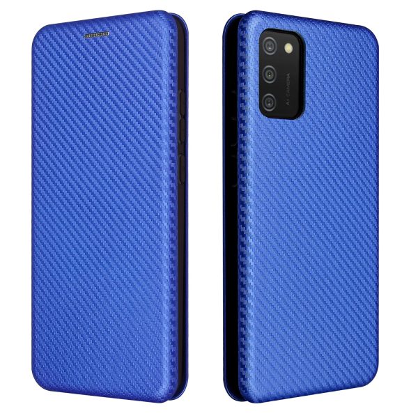 Carbon Fiber Texture Auto-absorbed Leather Phone Case Cover with Card Holder for Samsung Galaxy A03s (164.2 x 75.9 x 9.1mm) Online now