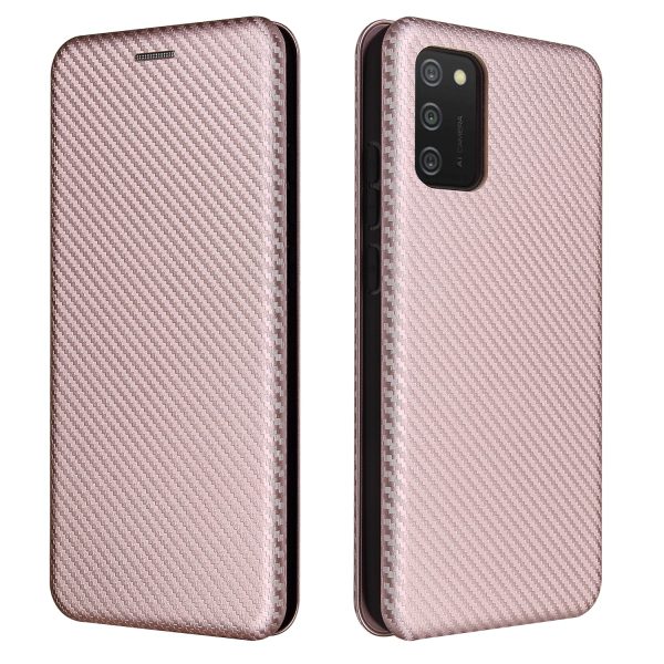 Carbon Fiber Texture Auto-absorbed Leather Phone Case Cover with Card Holder for Samsung Galaxy A03s (164.2 x 75.9 x 9.1mm) Online now