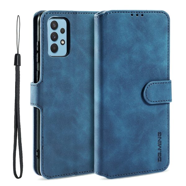 DG.MING Retro Style Leather Wallet Stand Case Shell for Samsung Galaxy A32 4G (EU Version) Online now