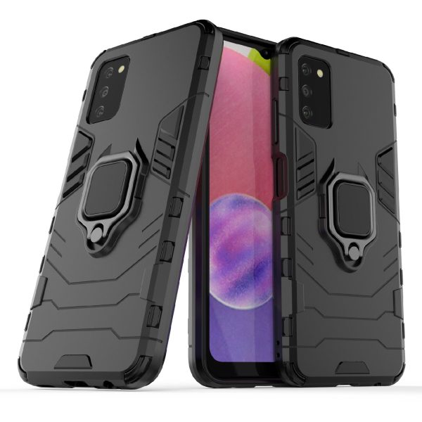 Ring Holder Kickstand Shockproof TPU + Hard PC Phone Cover for Samsung Galaxy A03s (164.2 x 75.9 x 9.1mm) Hot on Sale