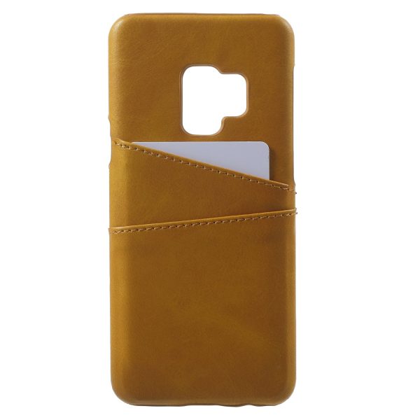 PU Leather Coated PC Card Holder Mobile Phone Back Case for Samsung Galaxy S9 Hot on Sale