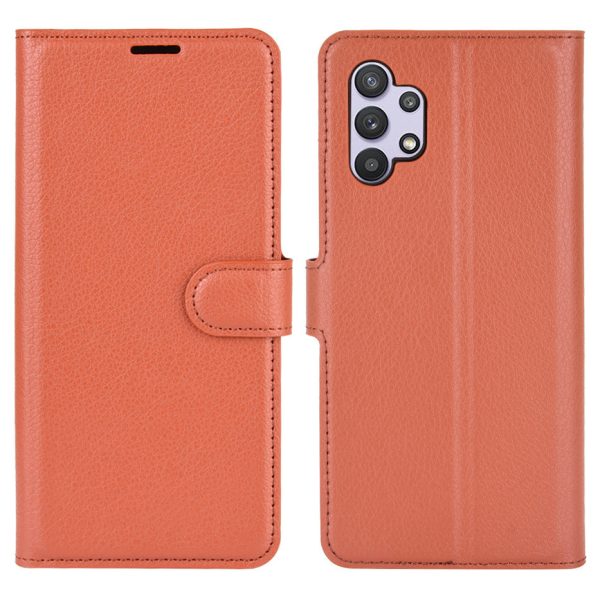 Folio Flip Anti-Scratch Litchi Skin Leather Mobile Phone Wallet Stand Cover Case for Samsung Galaxy A32 4G (EU Version) Online now