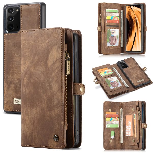 CASEME 008 Series Multi-functional 2-in-1 Zipper Wallet Split Leather Case for Samsung Galaxy Note20 Note20 5G Sale