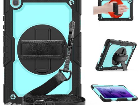 For Samsung Galaxy Tab A7 10.4 (2020) 360 Degree Swivel Kickstand Tablet Cover with Shoulder Strap Online Sale