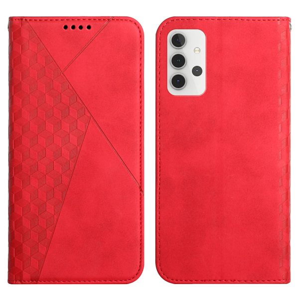 Geometric Pattern Skin-touch Feel Stand Wallet Cover Magnetic Leather Phone Case for Samsung Galaxy A32 4G (EU Version) Cheap