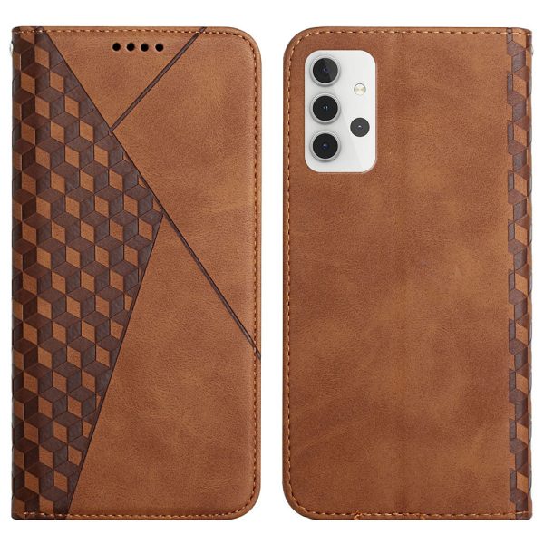 Geometric Pattern Skin-touch Feel Stand Wallet Cover Magnetic Leather Phone Case for Samsung Galaxy A32 4G (EU Version) Cheap