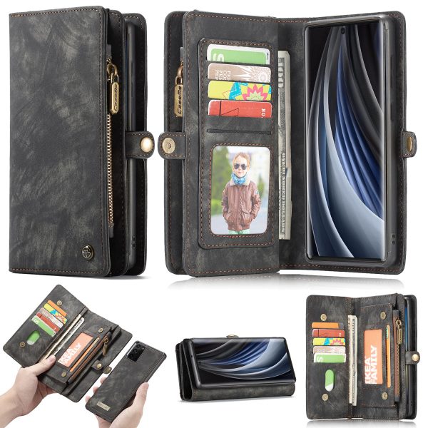 CASEME 008 Series Multi-functional 2-in-1 Zipper Wallet Split Leather Case for Samsung Galaxy Note20 Note20 5G Sale