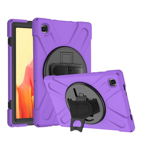 [Built-in Hand Holder Strap] 360Â° Swivel PC + Silicone Combo Kickstand Tablet Case for Samsung Galaxy Tab A7 10.4 (2020) Fashion