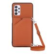 Stand Card Holder Glossy Leather TPU Case for Samsung Galaxy A32 5G M32 5G with Shoulder Strap Discount