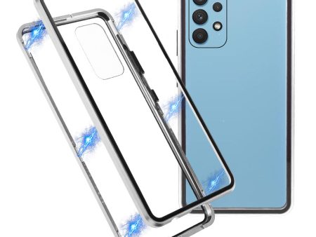 Full Coverage Magnetic Adsorption Metal Frame + Double-sided Ultra Clear Tempered Glass Phone Shell for Samsung Galaxy A32 4G (EU Version) Sale