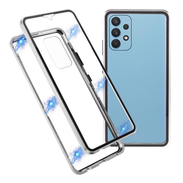 Full Coverage Magnetic Adsorption Metal Frame + Double-sided Ultra Clear Tempered Glass Phone Shell for Samsung Galaxy A32 4G (EU Version) Sale