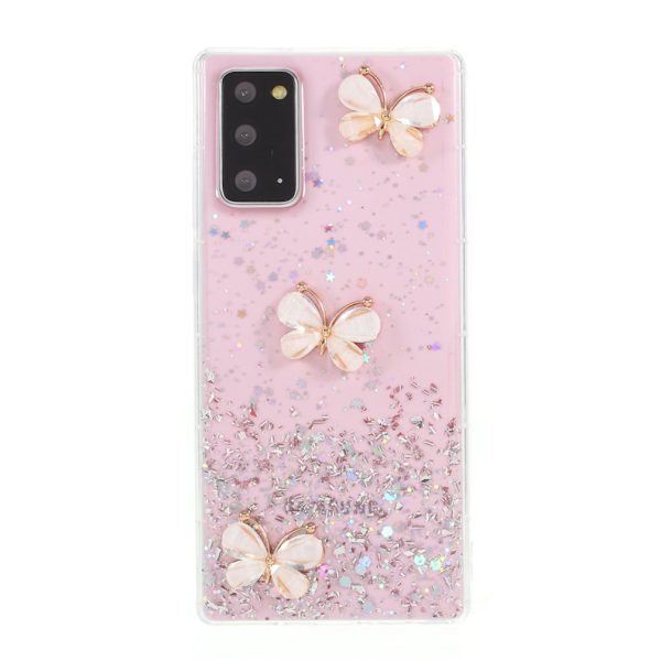 3D Butterfly Rhinestone Decor Epoxy TPU Cover for Samsung Galaxy Note20 4G 5G For Cheap