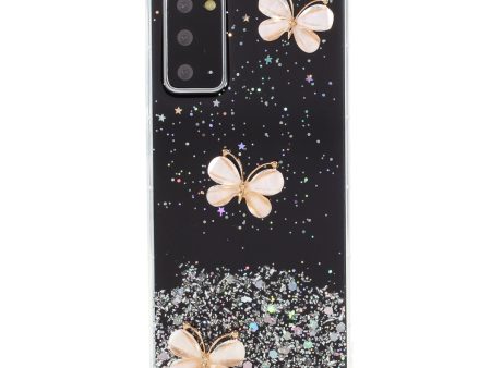 3D Butterfly Rhinestone Decor Epoxy TPU Cover for Samsung Galaxy Note20 4G 5G For Cheap