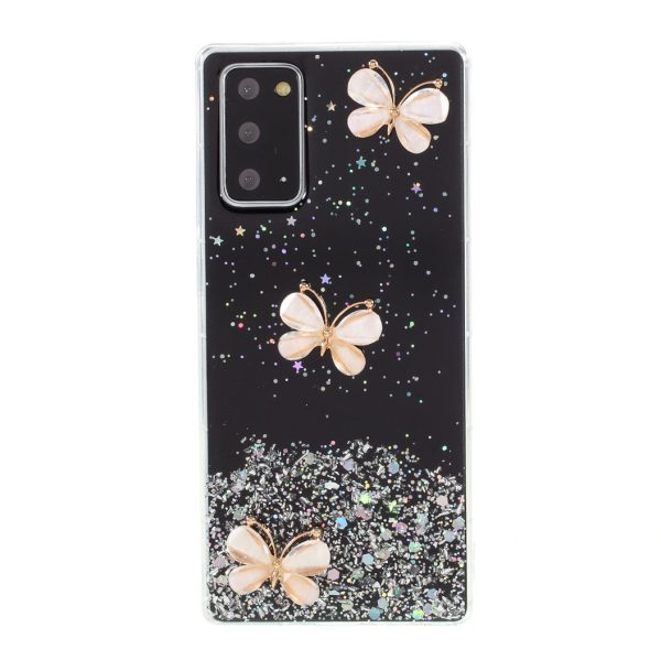 3D Butterfly Rhinestone Decor Epoxy TPU Cover for Samsung Galaxy Note20 4G 5G For Cheap