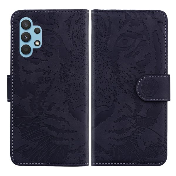 Imprinted Tiger Pattern Leather Wallet Cover Case with Stand for Samsung Galaxy A32 4G (EU Version) Online now