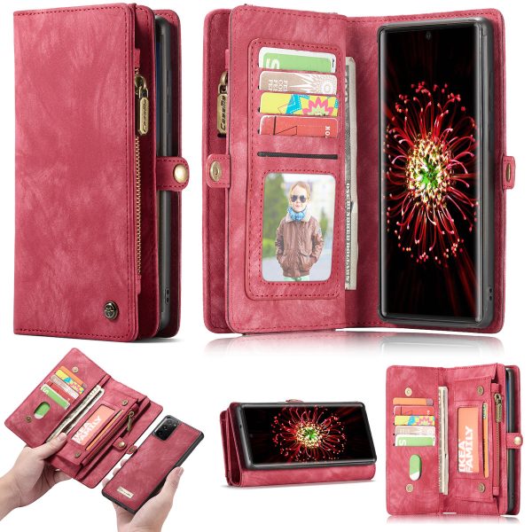 CASEME 008 Series Multi-functional 2-in-1 Zipper Wallet Split Leather Case for Samsung Galaxy Note20 Note20 5G Sale