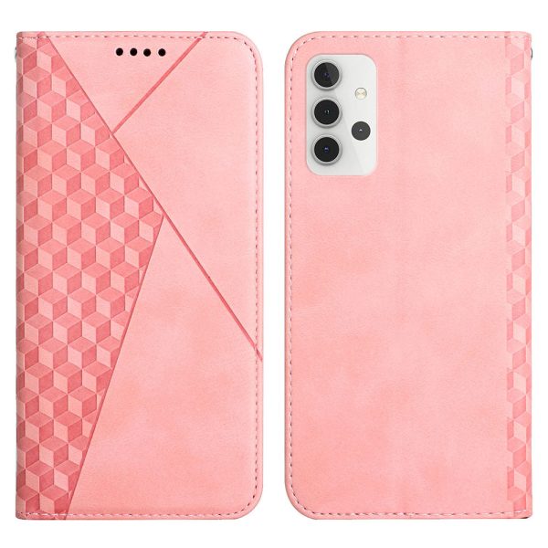 Geometric Pattern Skin-touch Feel Stand Wallet Cover Magnetic Leather Phone Case for Samsung Galaxy A32 4G (EU Version) Cheap