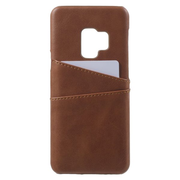 PU Leather Coated PC Card Holder Mobile Phone Back Case for Samsung Galaxy S9 Hot on Sale