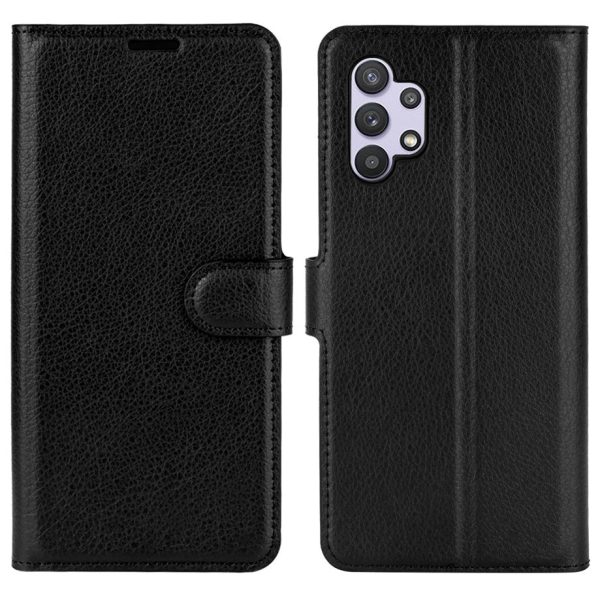 Folio Flip Anti-Scratch Litchi Skin Leather Mobile Phone Wallet Stand Cover Case for Samsung Galaxy A32 4G (EU Version) Online now