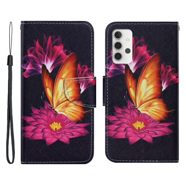 Full-Protection Pattern Printing Flip Leather Wallet Stand Phone Shell Case for Samsung Galaxy A32 4G (EU Version) Online Sale