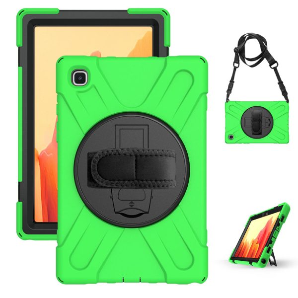 [Built-in Hand Holder Strap] 360Â° Swivel PC + Silicone Combo Kickstand Shell with Shoulder Strap for Samsung Galaxy Tab A7 10.4 (2020) Online Sale