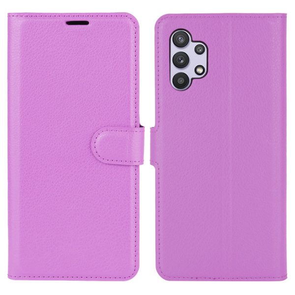 Folio Flip Anti-Scratch Litchi Skin Leather Mobile Phone Wallet Stand Cover Case for Samsung Galaxy A32 4G (EU Version) Online now