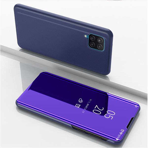 Plated Mirror Surface Case for Samsung Galaxy A12 View Window Leather Cover Supply