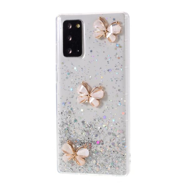 3D Butterfly Rhinestone Decor Epoxy TPU Cover for Samsung Galaxy Note20 4G 5G For Cheap