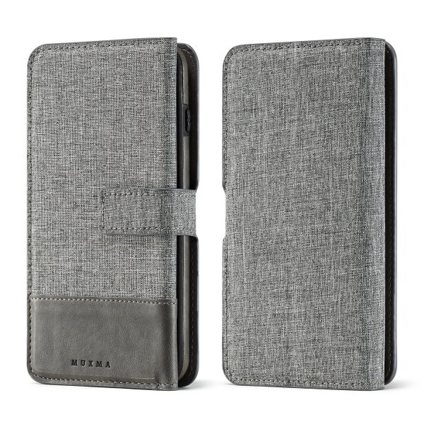 MUXMA Tri-fold Detachable 2-in-1 Wallet Canvas Leather Stand Mobile Shell for iPhone 8 Plus   7 Plus 5.5 inch Hot on Sale